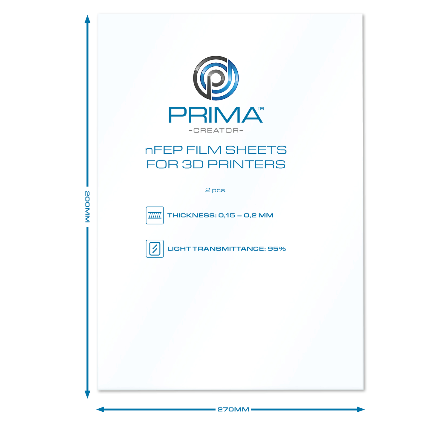 nFEP Film for 3D Printer - 200 X 270 MM - 2-PACK