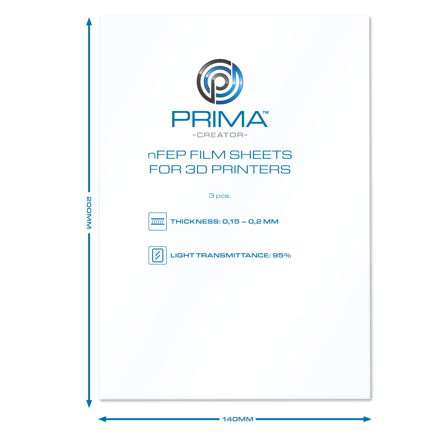 nFEP Film for 3D Printer - 140 X 200 MM - 3-PACK